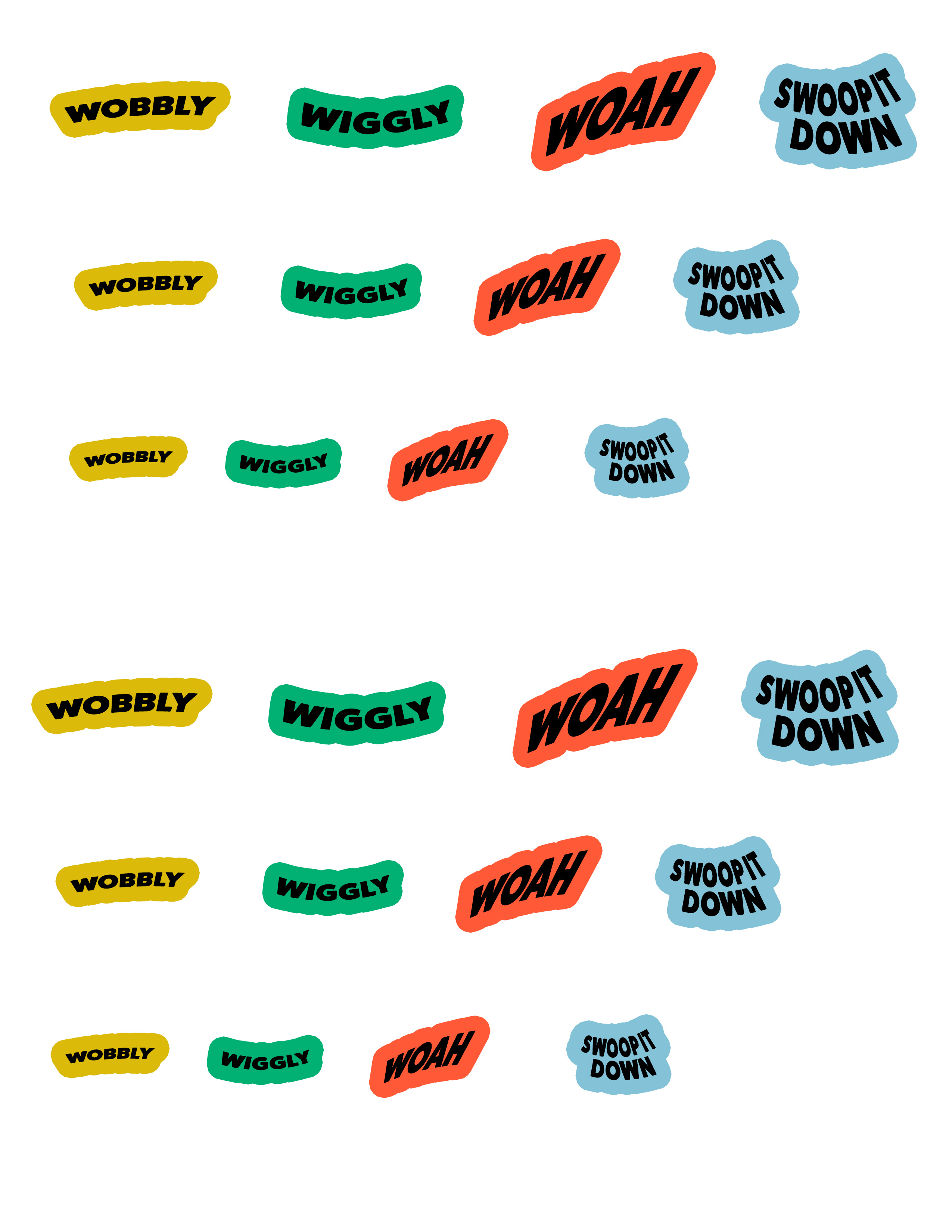 Wobbly, Wiggly, Woah, Swoop It Down — custom sticker graphics for the Jack It!